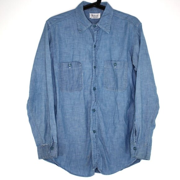 True Vintage Madewell Mens Large New Bedford Chambray Button Up Shirt RARE N1326 - Picture 1 of 9